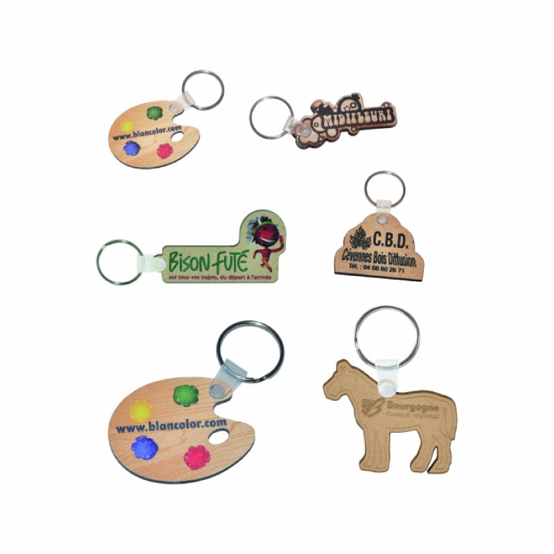 Porte-clés bois à la forme personnalisable – Made in France