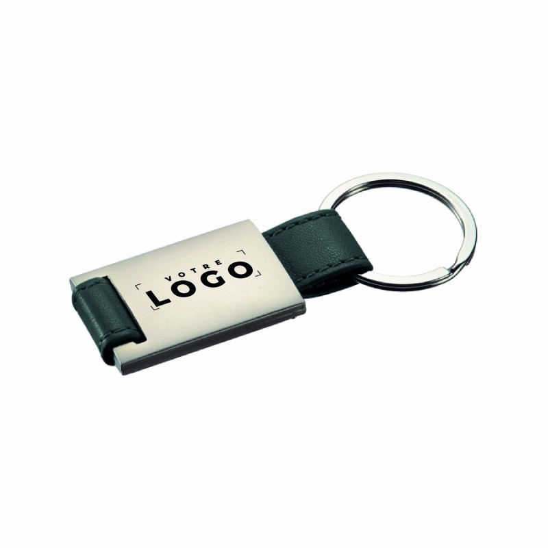 Porte-clés métal/PU – Personnalisation gravure laser