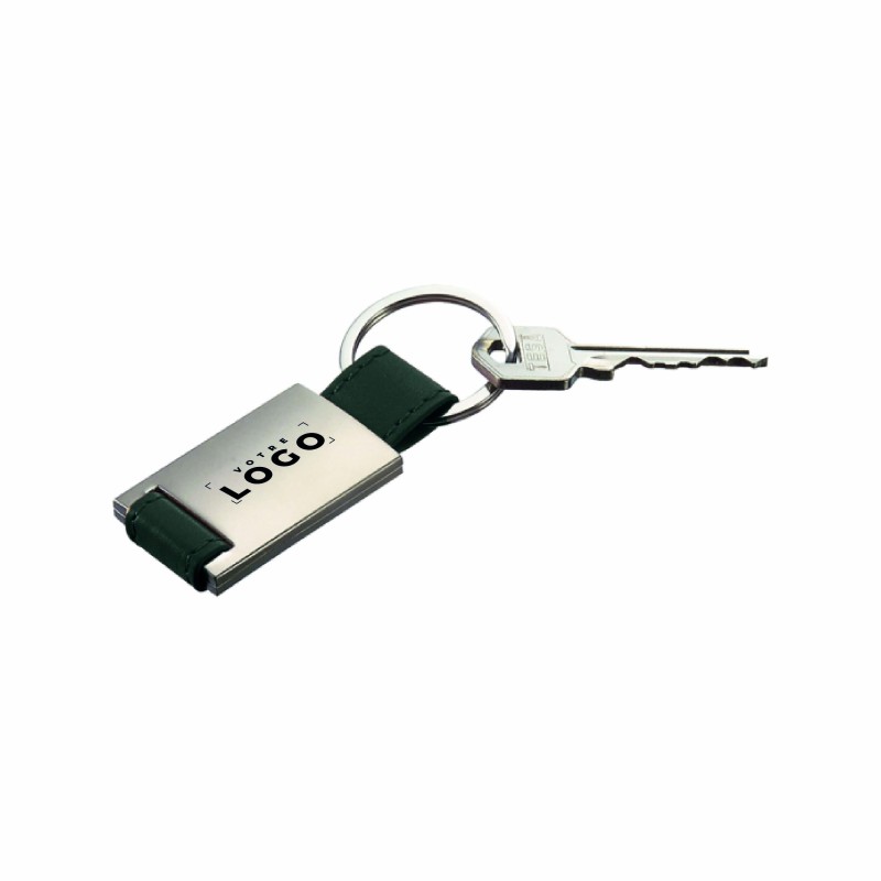 Porte-clés métal/PU – Personnalisation gravure laser