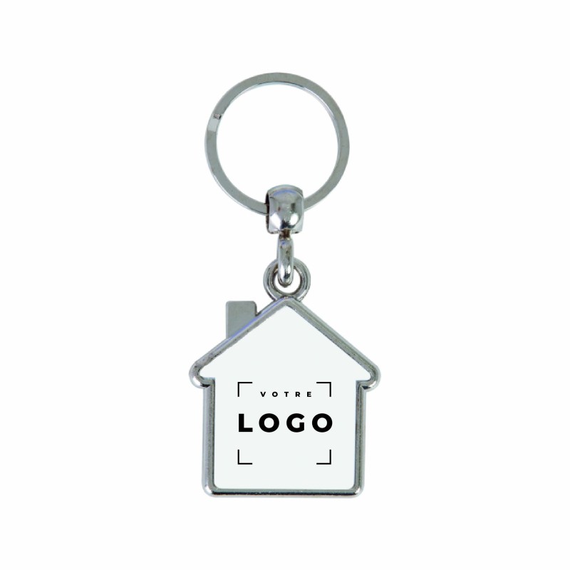 Porte-clés maison en métal – Personnalisable gravure laser