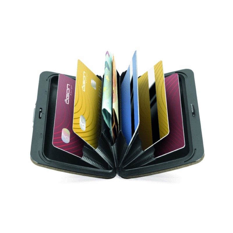 Porte-cartes anti-RFID aluminium bois – Cadeau d’entreprise
