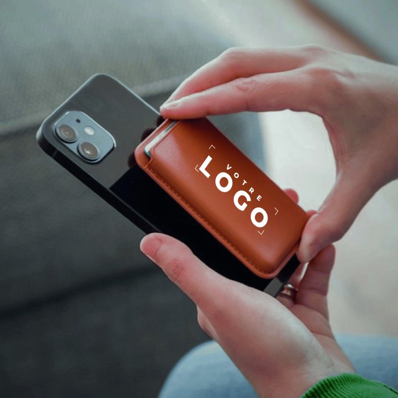 Porte-Cartes Magnétique PU Recyclé | Compatible MagSafe – 4 Cartes