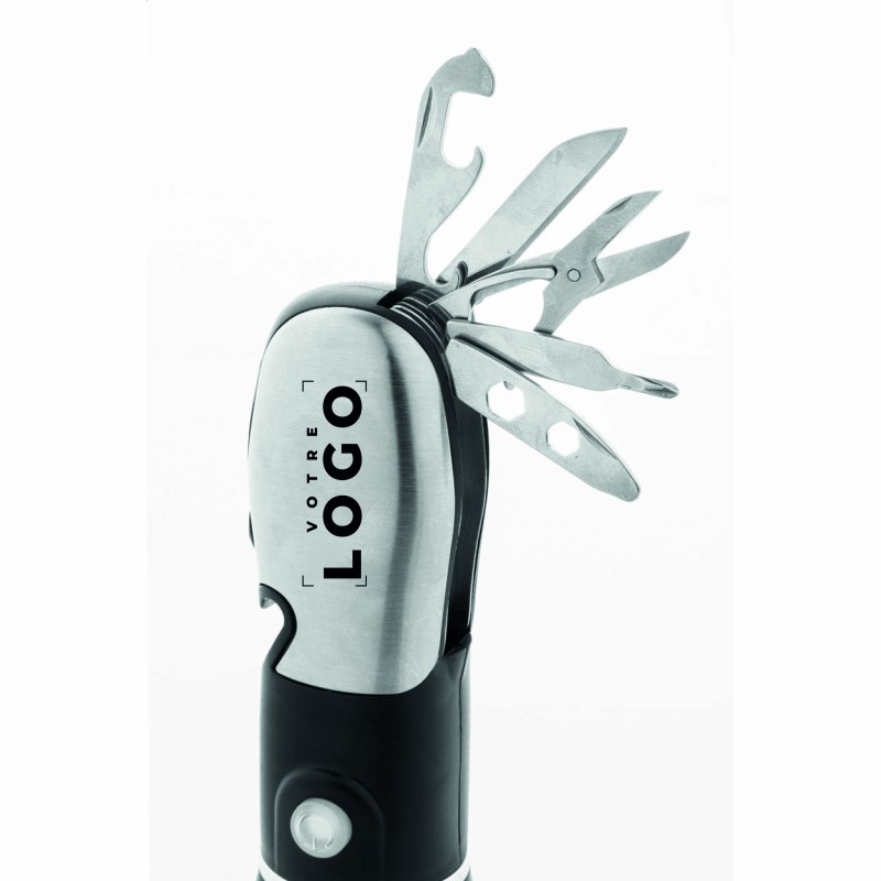 Lampe de poche multi-outils avec marteau de secours et coupe-ceinture