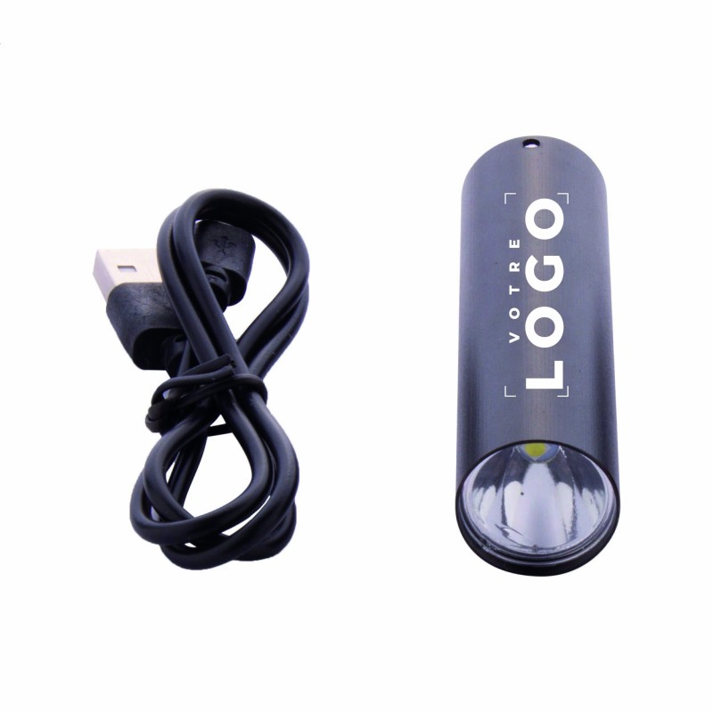 Lampe de poche rechargeable en aluminium COB – Gadget promotionnel