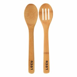 Set de 2 Cuillères à Salade en Bambou Naturel – Personnalisable
