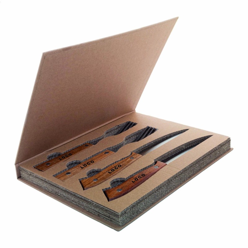 Set de Couverts à Steak Personnalisé – Coffret en Acacia
