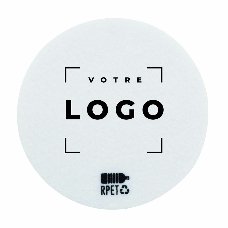 Sous-verre rond en feutrine RPET personnalisable – Goodie éco