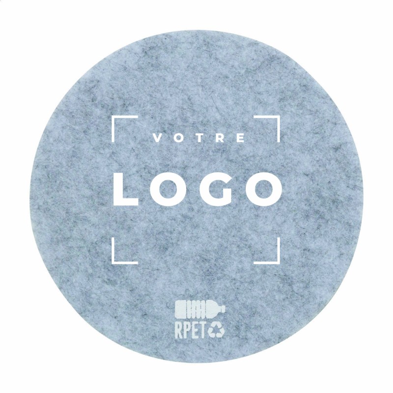 Sous-verre rond en feutrine RPET personnalisable – Goodie éco