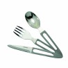 Couverts de voyage 3-en-1 en inox 420 avec housse néoprène