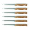 Set de 6 couteaux à steak personnalisables avec bloc en acacia