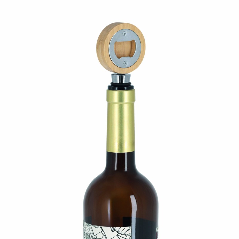 Bouchon de Bouteille Bambou – Décapsuleur Intégré Personnalisable