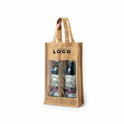 Sac Jute Laminé 2 Bouteilles – Goodie Pratique & Personnalisable