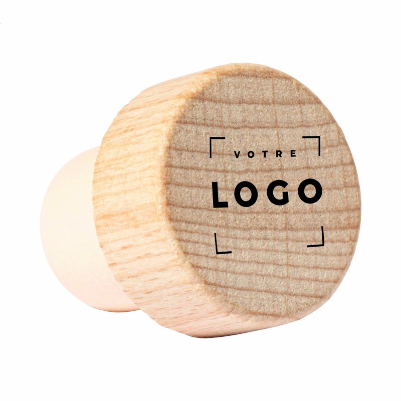 Bouchon Vin Bois – Gravure Laser & Tampographie