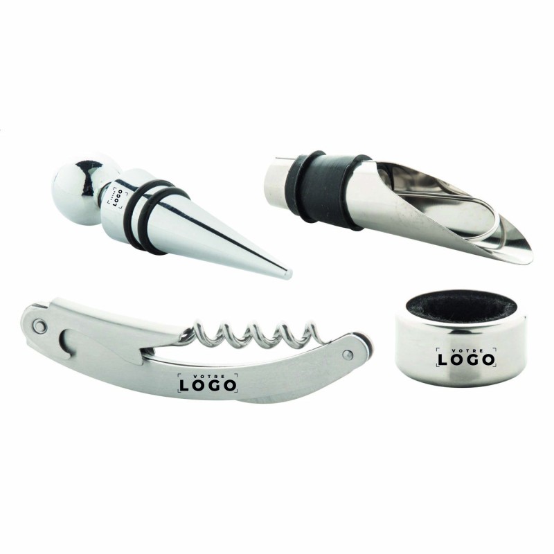 Set à Vin 4 Accessoires – Bouchon, Tire-Bouchon & Bec Verseur