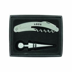Coffret sommelier et bouchon à vin personnalisable – Cadeau d’affaires
