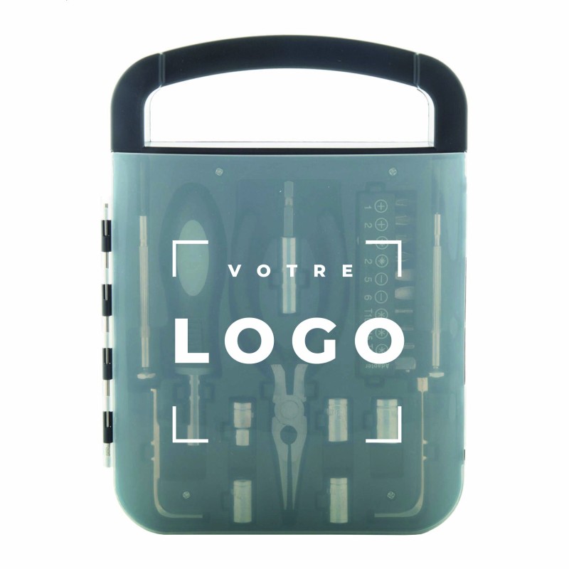 Set d’outils 22 pièces – Valise plastique personnalisable