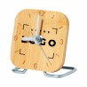 Horloge de table bambou et acier – Élégante et personnalisable