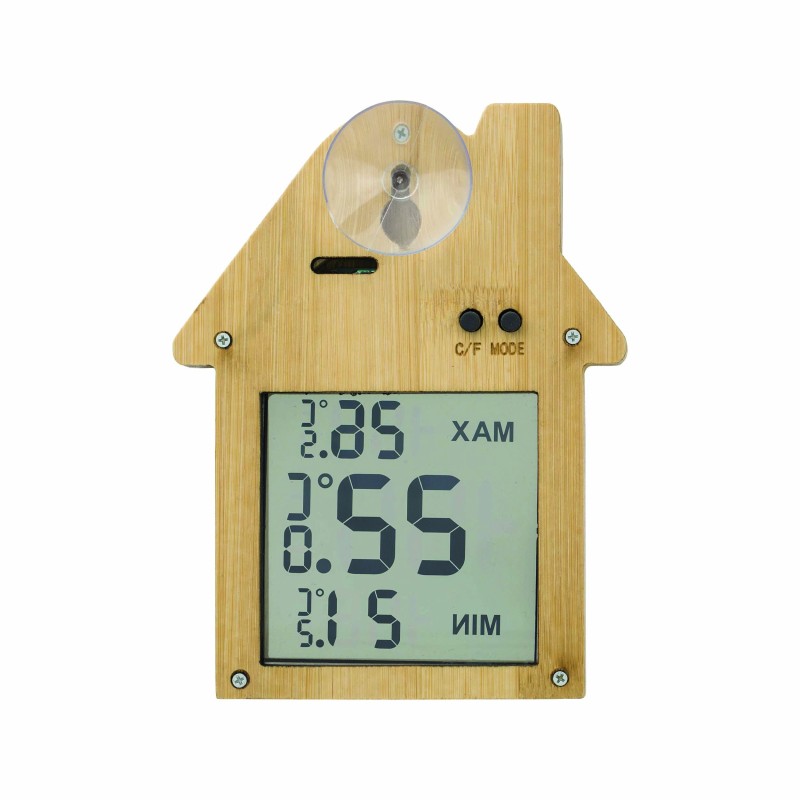 Station météo en bambou – Ventouse et personnalisable