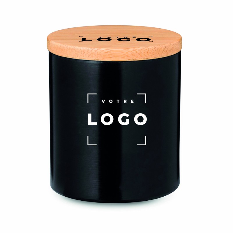 Bougie parfumée vanille – Métal, bambou et personnalisable