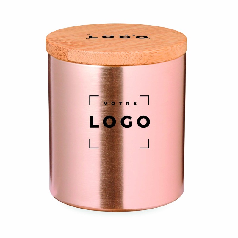 Bougie parfumée vanille – Métal, bambou et personnalisable