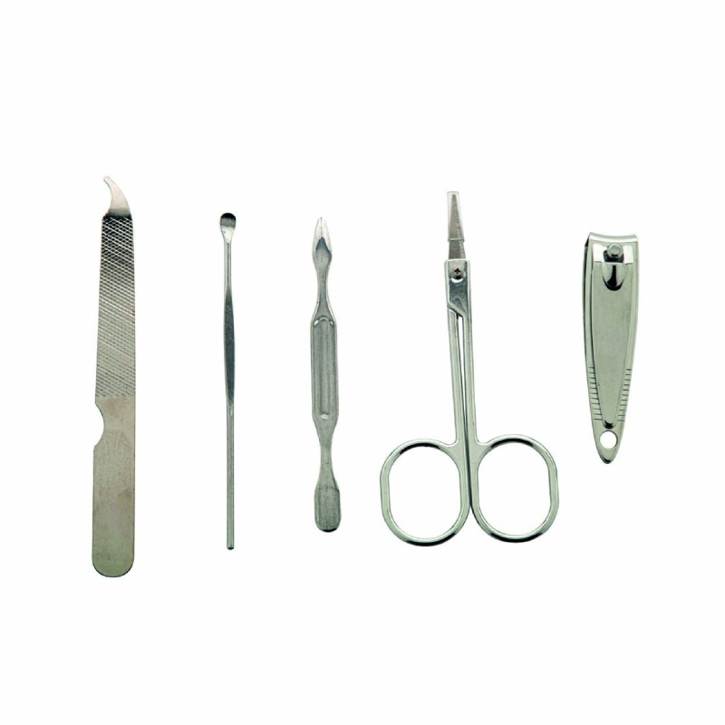 Set manucure 5 pièces en acier inoxydable – Boîte bambou