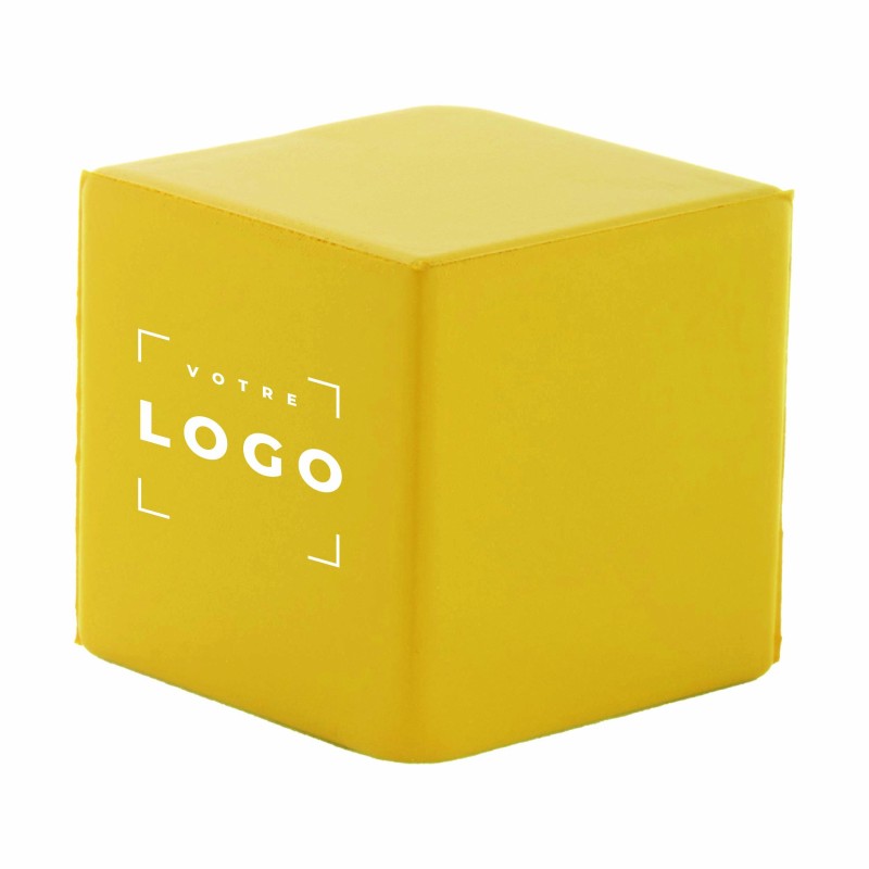 Balle anti-stress cube personnalisée – Goodie entreprise