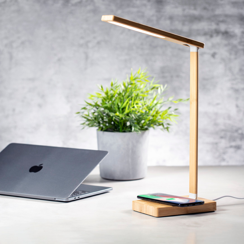 Lampe chargeur en bambou