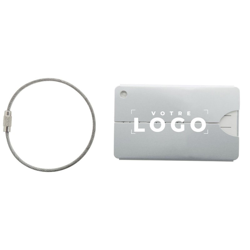 Étiquette à bagage en aluminium – Goodies voyage personnalisables