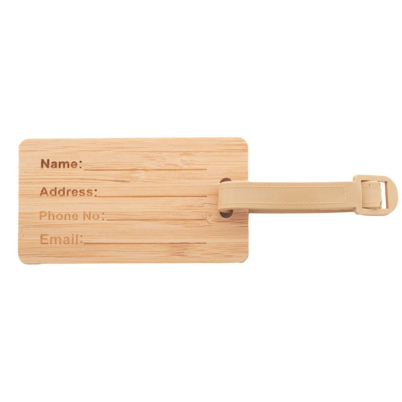 Étiquette à bagage en bambou – Goodies voyage écoresponsables
