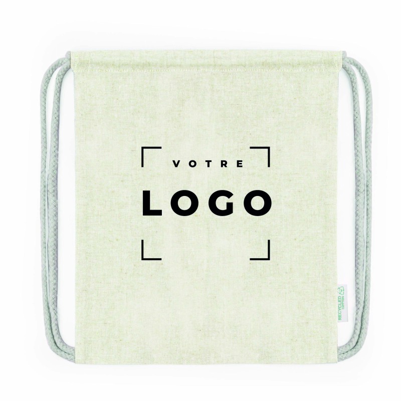 Sac à cordes en coton recyclé personnalisable | Goodies responsables
