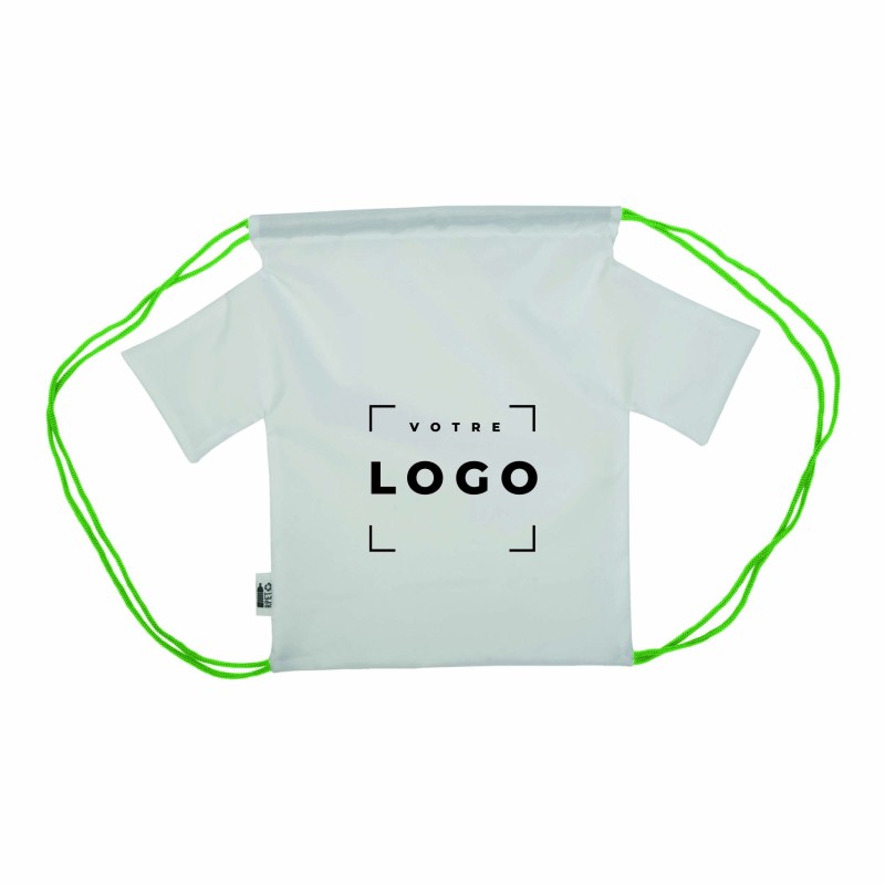 Sac à cordon enfant en forme de t-shirt personnalisable | Goodies RPET