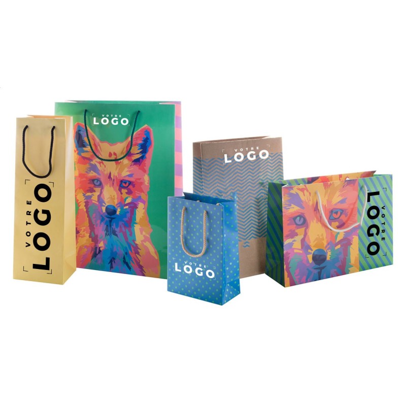 Sac pour bouteille personnalisé | Sac en papier avec poignée