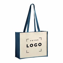 Sac shopping en jute et coton laminé – anses longues