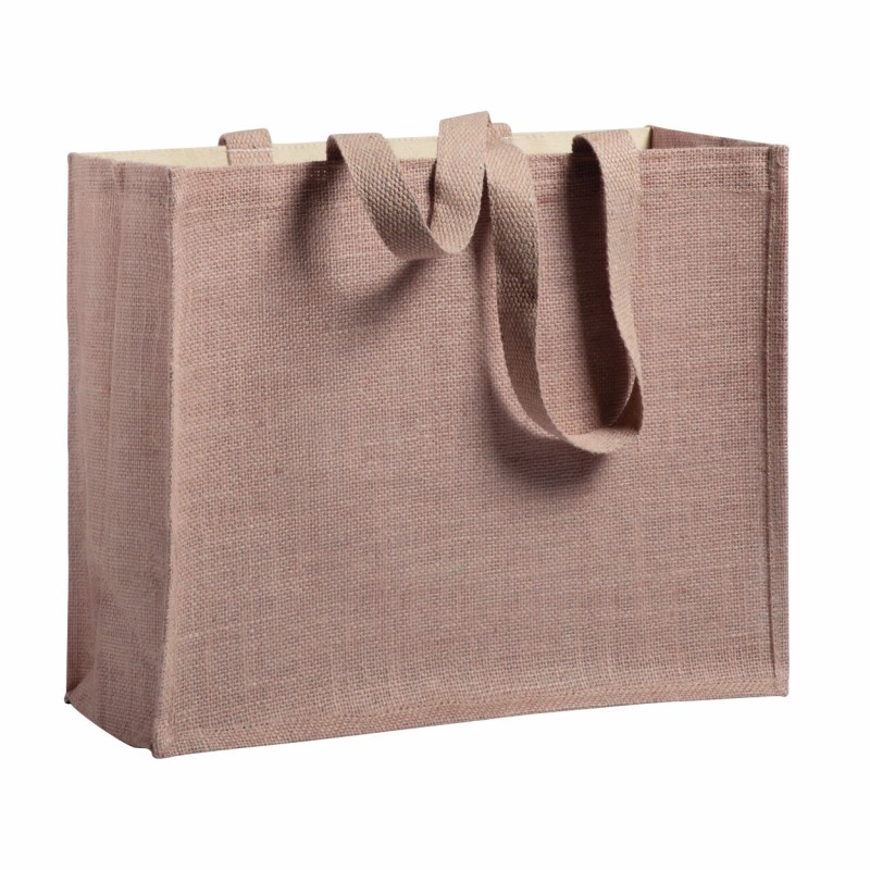Sac shopping en jute et coton laminé – anses longues