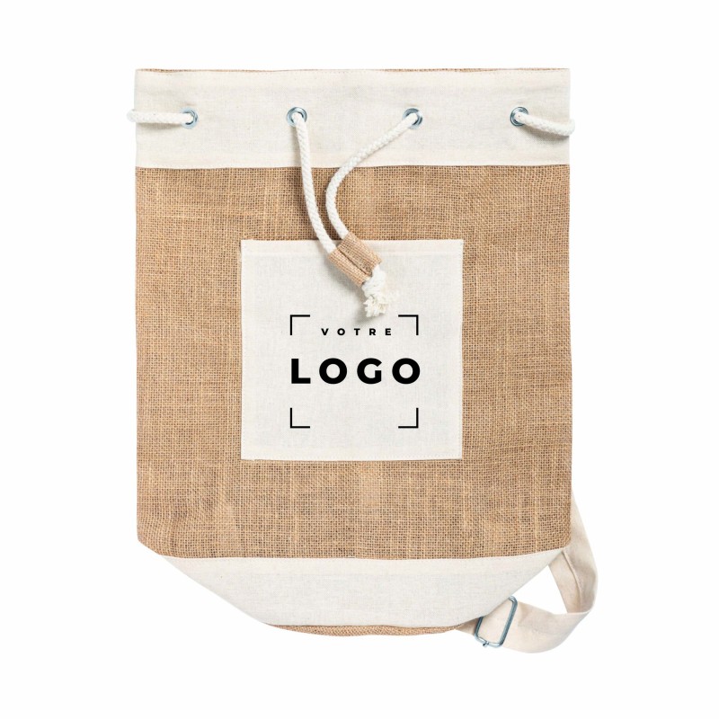 Sac marin en jute avec poche en coton – durable et personnalisable