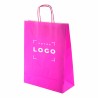 Sac papier kraft 100 g/m² – poignée torsadée colorée