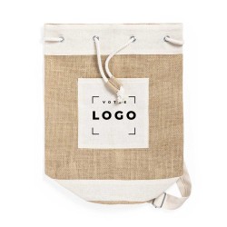 Sac balluchon en jute personnalisé | Sac publicitaire écoresponsable