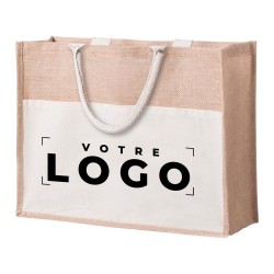 Sac de plage en jute laminée personnalisé – Goodie d’entreprise