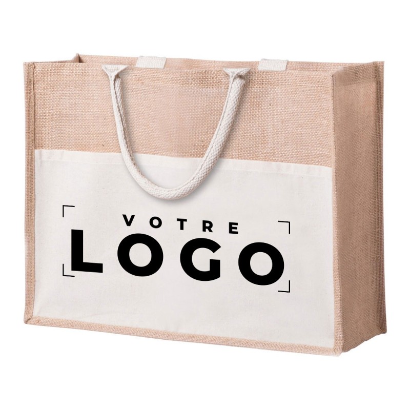 Sac de plage en jute laminée personnalisé – Goodie d’entreprise