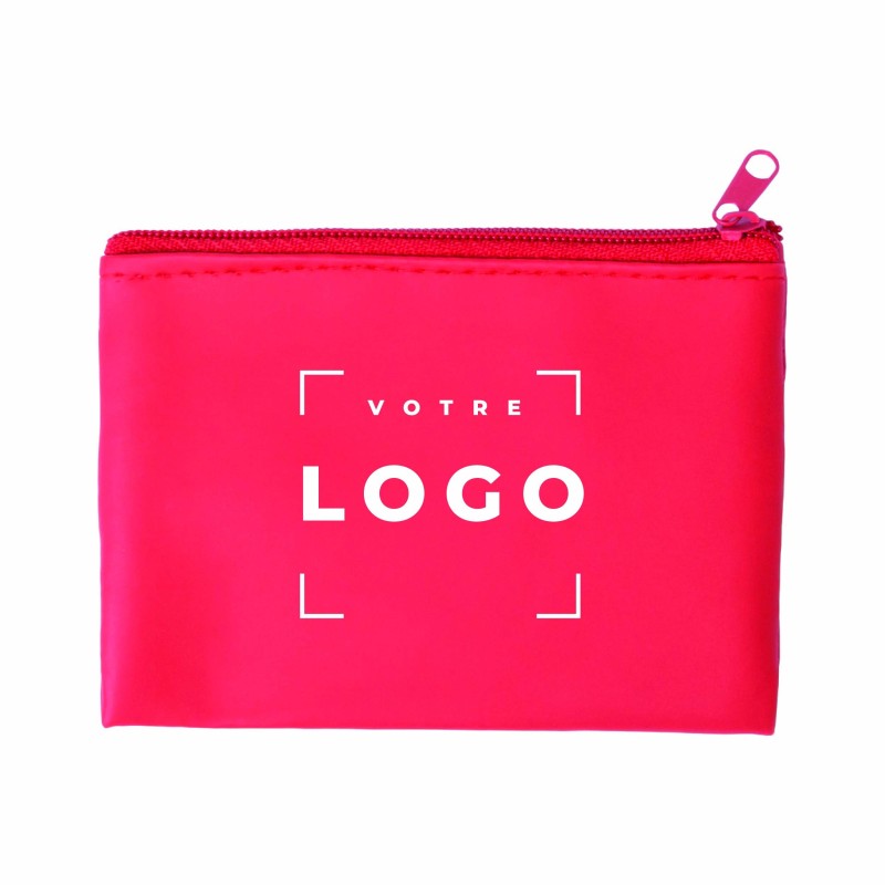 Porte-monnaie zippé en microfibre personnalisé