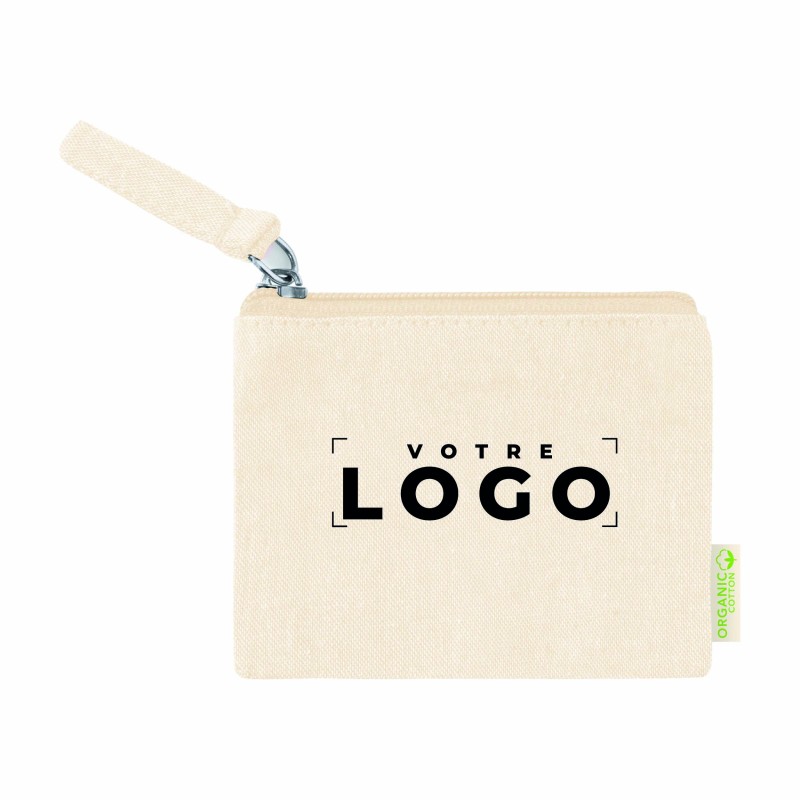 Porte-monnaie en coton recyclé personnalisé – Accessoire responsable