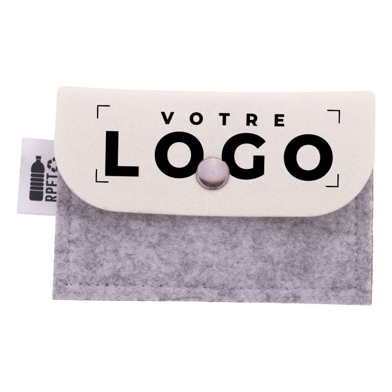Porte-monnaie personnalisé en feutre RPET | Goodies durables