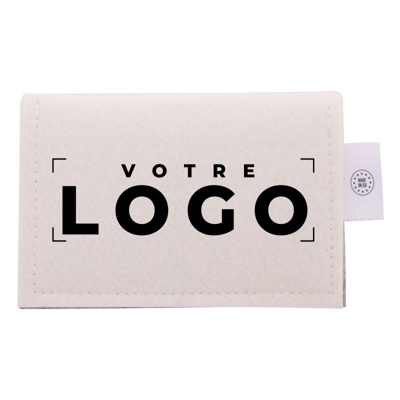 Porte-monnaie personnalisé en feutre RPET | Goodies durables