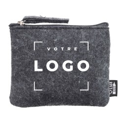 Porte-monnaie zippé personnalisé en feutre RPET | Goodies durables