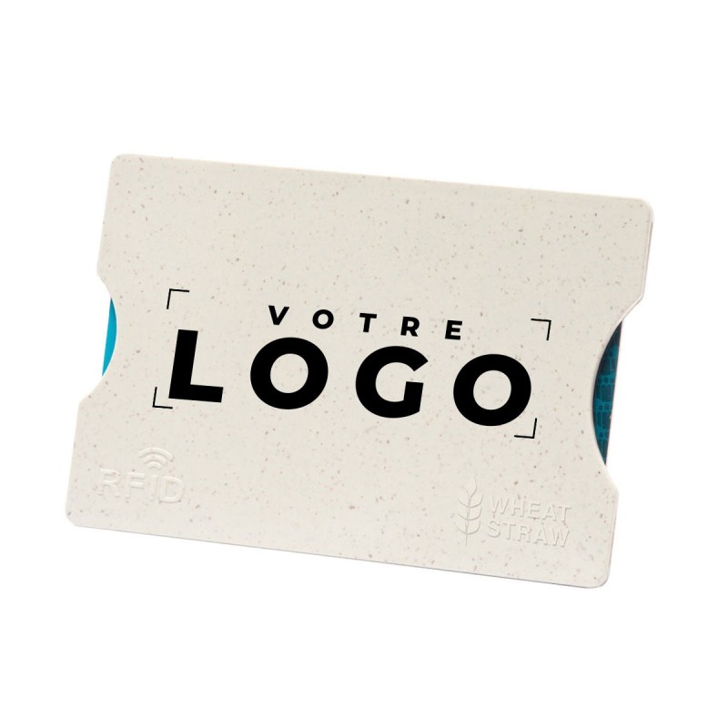 Porte-cartes écologique personnalisé en plastique paille de blé