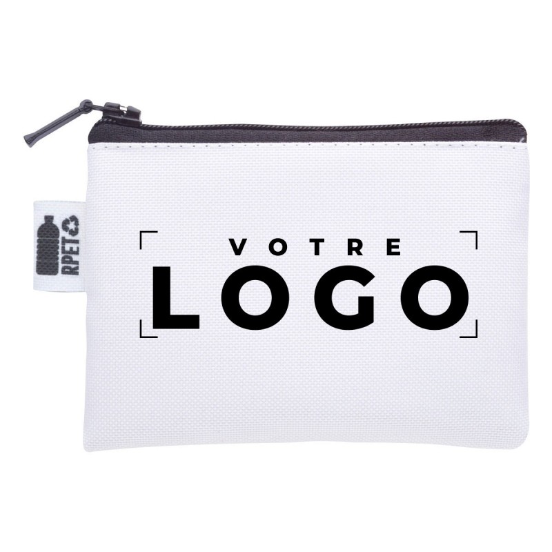 Porte-monnaie zippé personnalisé en RPET 600D avec protection RFID