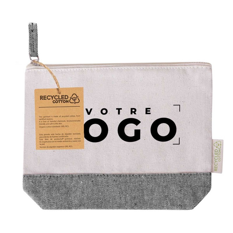 Sac de beauté en coton recyclé personnalisé | Goodies écoresponsables
