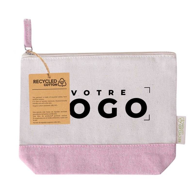 Sac de beauté en coton recyclé personnalisé | Goodies écoresponsables