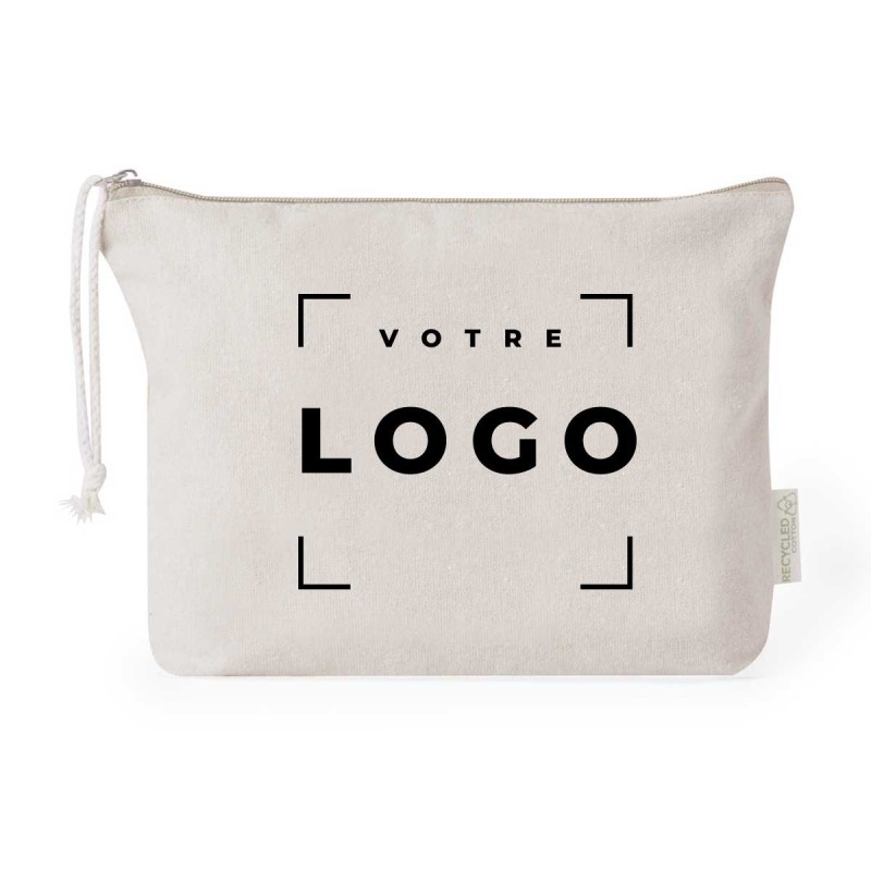 Trousse de toilette en coton recyclé personnalisée