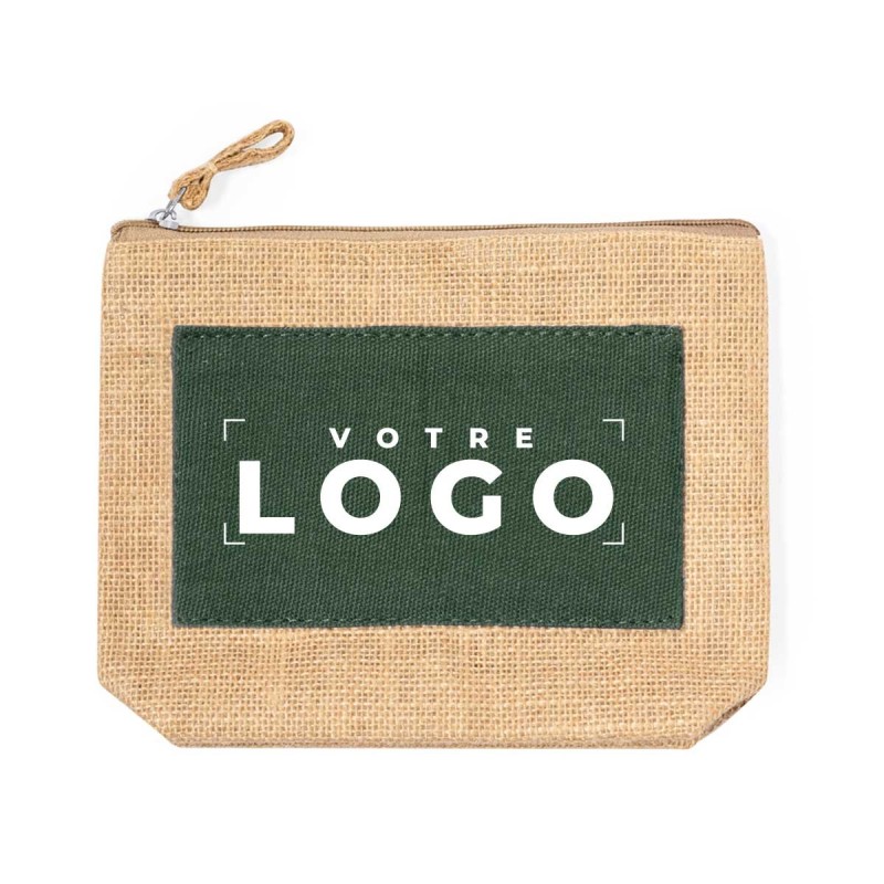 Trousse de toilette jute et coton personnalisable